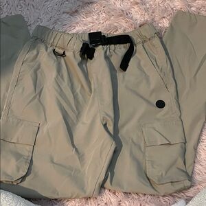 Beige Cargo Pants with Belt